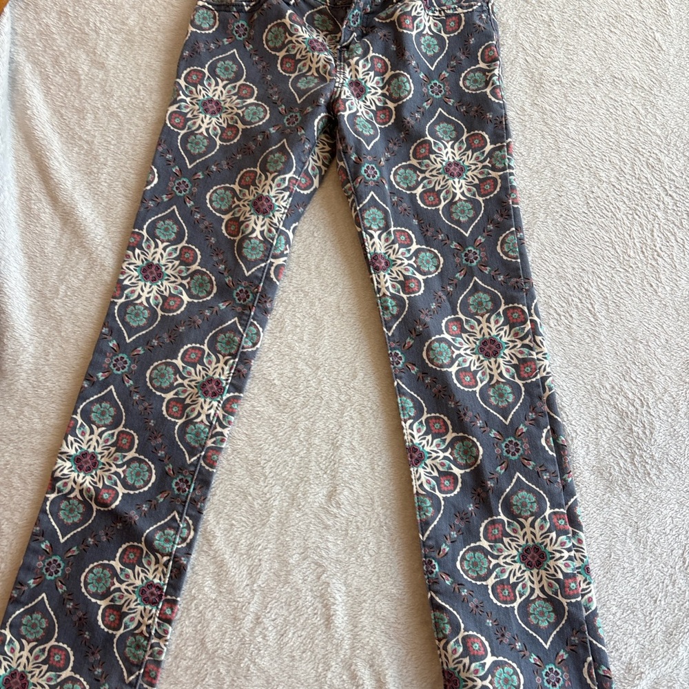 Girls Old Navy Floral Skinny Jeans Size 10 Boho Pattern Pants